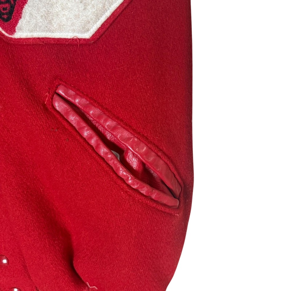 Vintage 1986 Letterman Varsity Jacket Wool & Leather Red Devil "Bobby" G - Picture 4 of 8